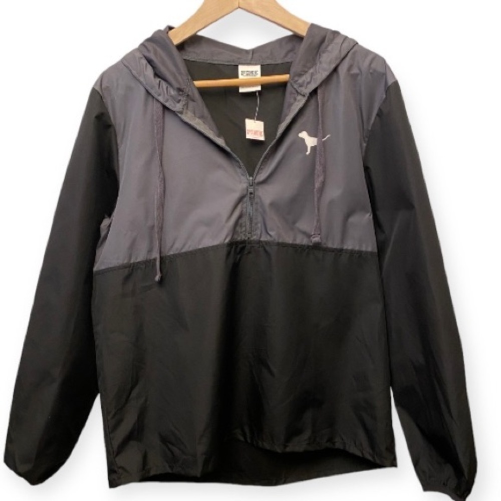 Pink NWT Hoodie Victoria’s Secret 1/4 Zip Black Gray Pullover Windbreaker XS